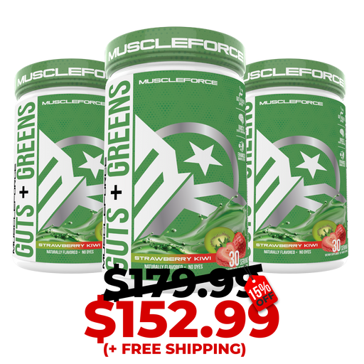 GUTS + GREENS: 3 PACK (SAVE 15% & FREE SHIPPING) TeamMuscleForce $179.99 $152.99
