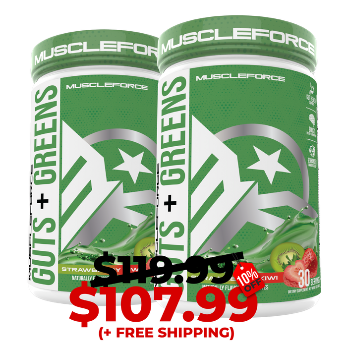GUTS + GREENS: 2 PACK (SAVE 10% & FREE SHIPPING) TeamMuscleForce $119.99 $107.99